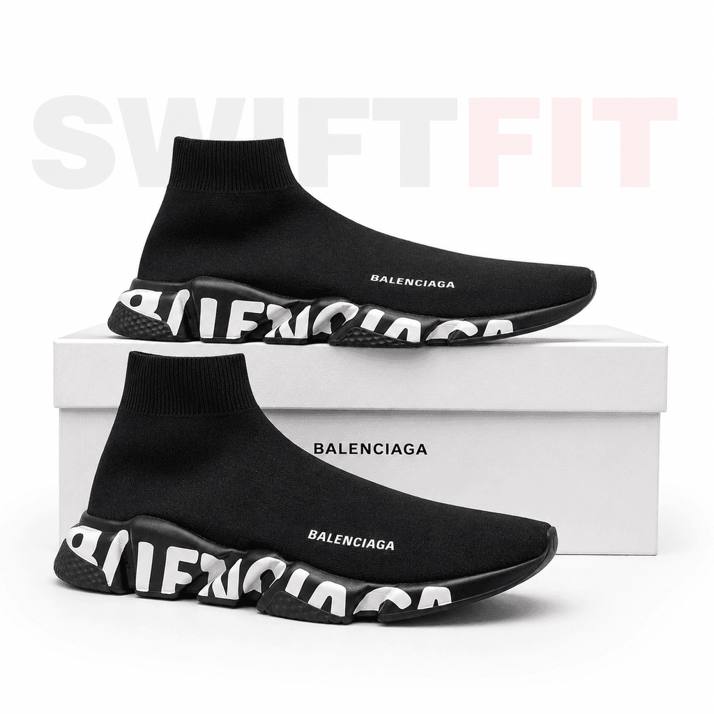 Balenciaga Speed Graffiti Sneaker – Black/White