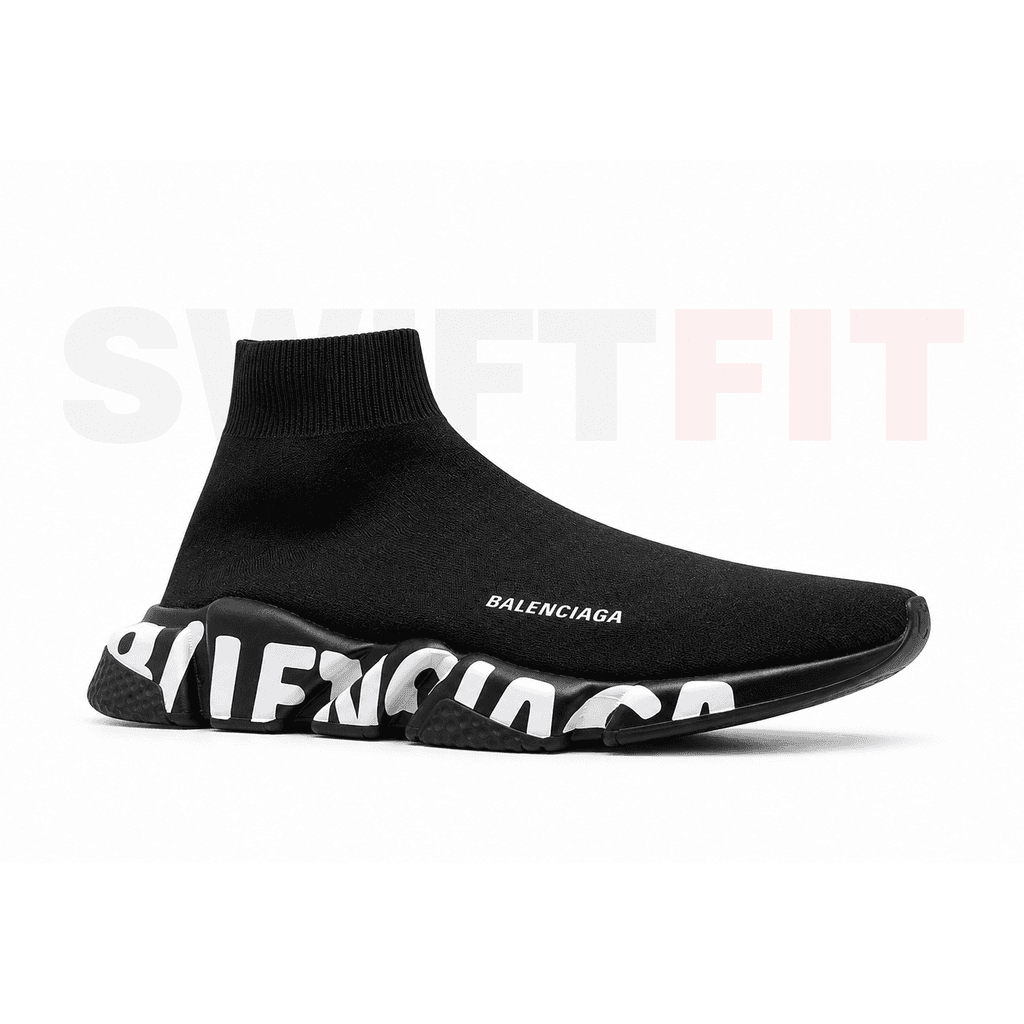 Balenciaga Speed Graffiti Sneaker – Black/White