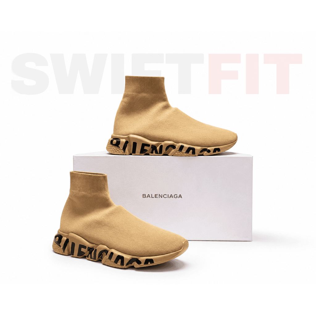 Balenciaga Speed Graffiti Sneaker – Beige/Black